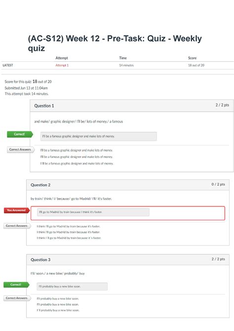 Ac S Week Pre Task Quiz Weekly Quiz Ingles Iv Studocu