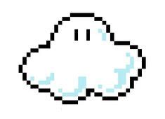 Two white-and-blue clouds illustration, Super Mario Bros. 3 Cloud, pixel art transparent ...