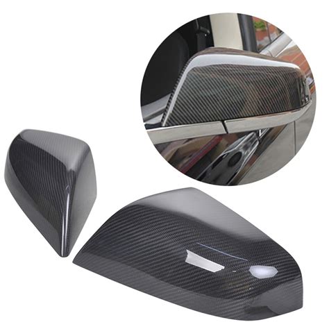 Real Dry Carbon Car Rearview Mirror Cover Auto Exterior Accessories Door Side Rear View Mirror