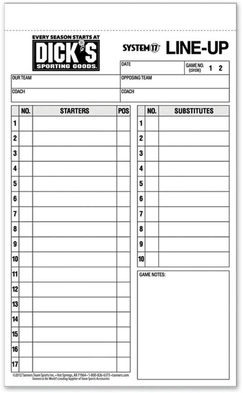 001 Free Baseball Lineup Card Template Excel Frightening for Softball ...