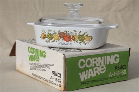 Vintage Corning Ware Spice O Life 1 Qt Casserole Or Saucepan W Glass Lid New In Box