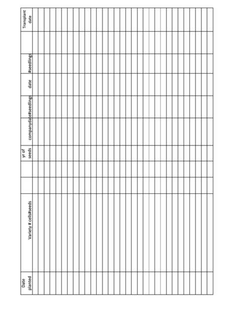 Printable Plant Growth Chart Template