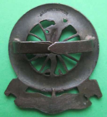 A Bronze Officers National Motor Volunteers Cap Badge