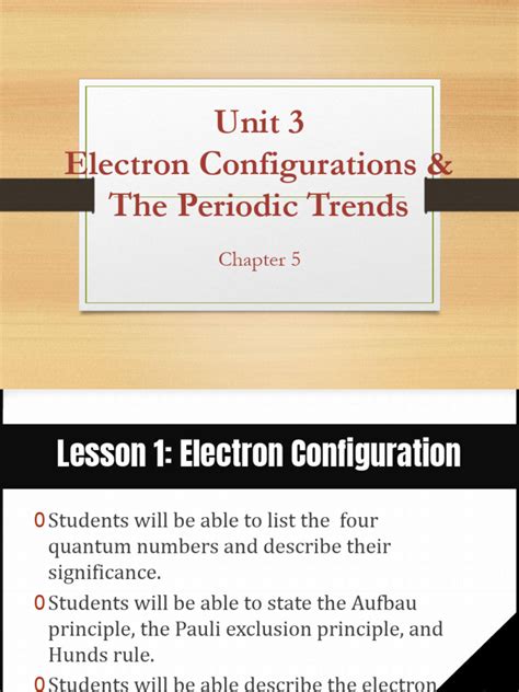 Unit 3 Electron Configurations And Periodic Trends Pdf Atomic