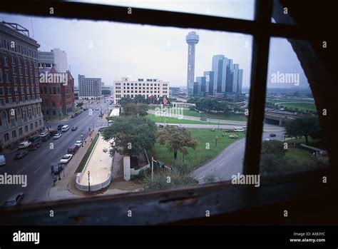 View out of a window at JFK Assassination Spot, The Sixth Floor Museum, Dallas, Texas, USA Stock ...