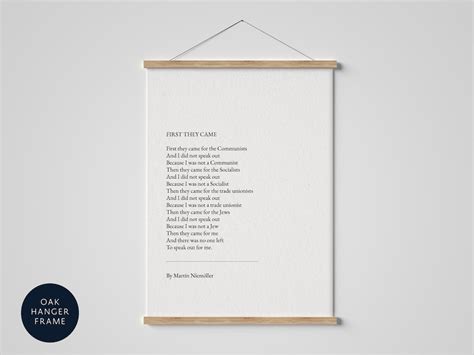 First They Came Poem Print by Poet Martin Niemöller - Etsy