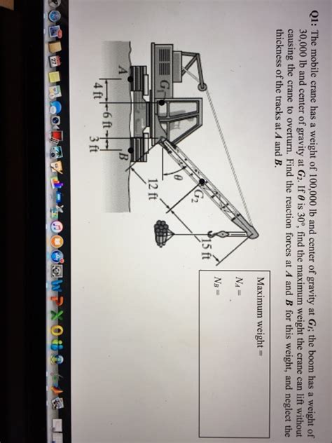 Solved The Mobile Crane Has A Weight Of 100 000 Lb And Chegg