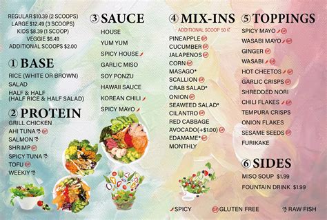 Menu Hawaii Poke Take Out Food Killeen Order Online