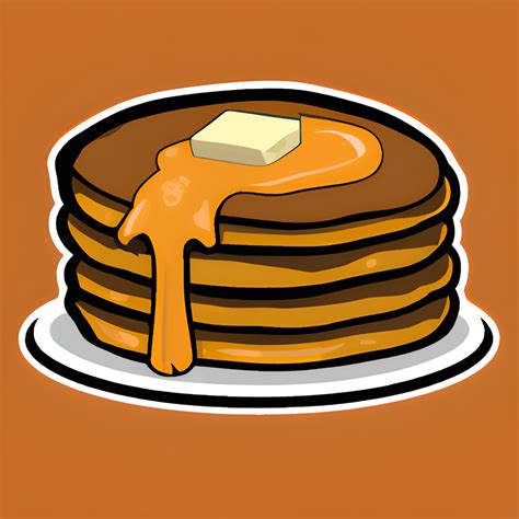 2D Pancake Stack Vinyl Sticker Illustration Creative Fabrica