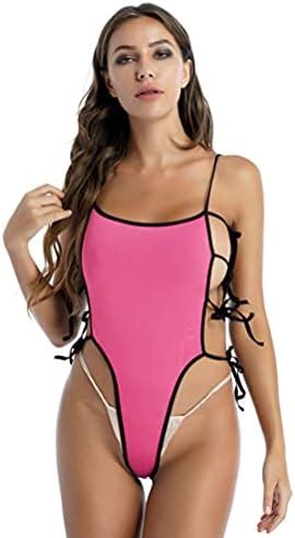 Aislor Damen Badeanzug Sexy Hollow Out Bademode Einteiliger Tankini Monokini Bikini Swimwear