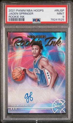 Jaden Springer Panini Nba Hoops Rookie Ink Psa Ebay