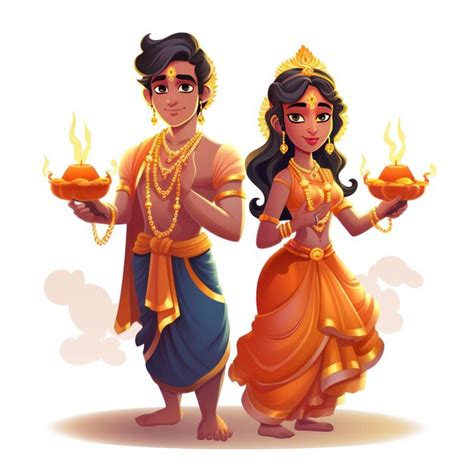 Premium AI Image | Rama and Sita icon for the Diwali