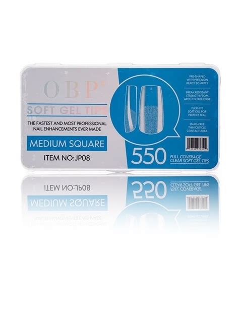 OBP Tips Medium Square Soft Gel Uñas Postizas 550 Piezas