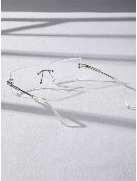 Buy Shein Men Square Rimless Glasses Online Topofstyle