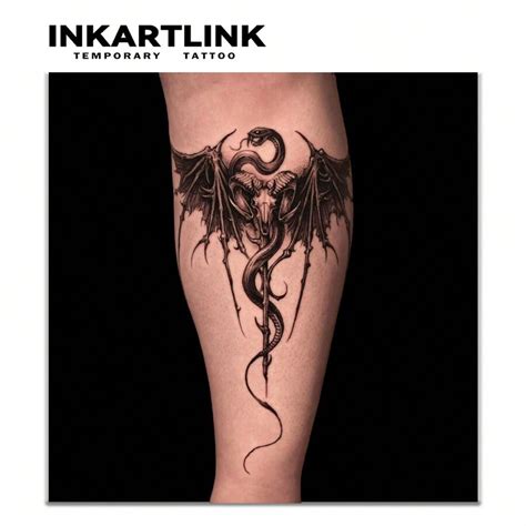 Inkartlink 1 Pieza 14 14cm Tatuaje Temporal Con Serpiente Y Jugo De