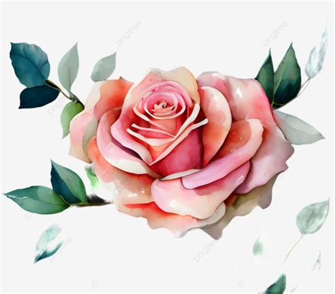 Sweet Pink Rose In Watercolor Painting Pink Rose Watercolor Dreamy