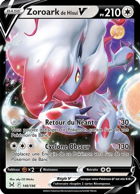 Zoroark De Hisui V P E Et Bouclier Origine Perdue Pok P Dia