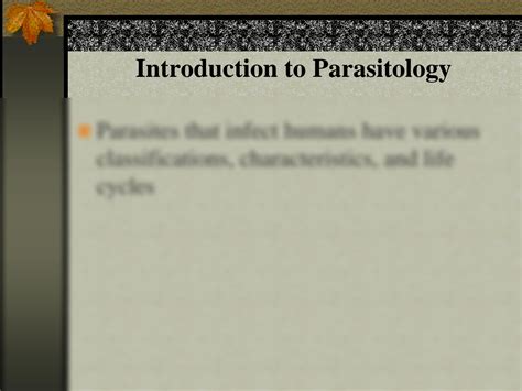 Solution Introduction To Parasitology Studypool