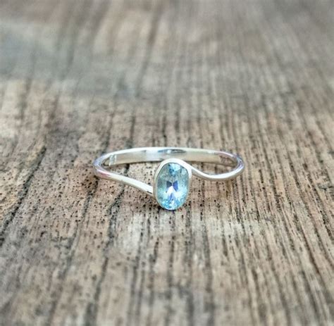 Aquamarine Ring 925 Sterling Silver Ring Natural Aquamarine Etsy