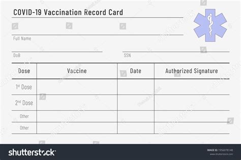 Certificate Vaccination Against Covid19 Blank Template Stock Vector ...