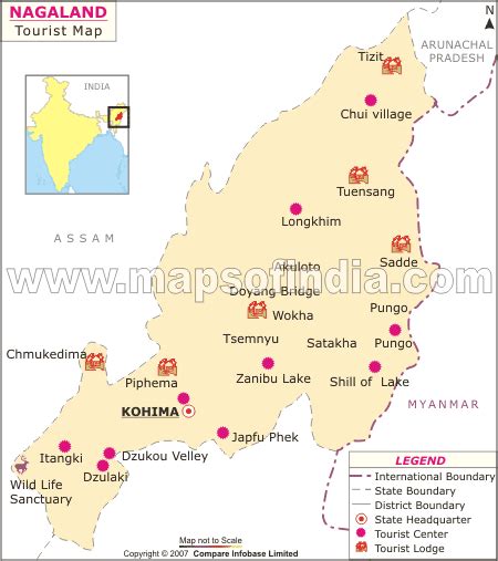 Nagaland Travel Map, Nagaland Tourist Map