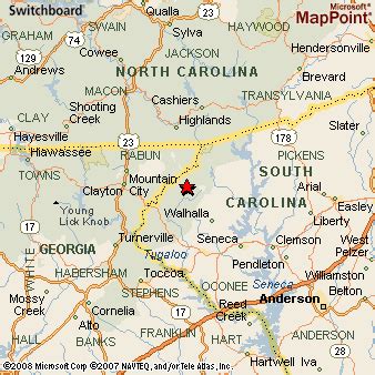 Mountain Rest South Carolina Area Map More