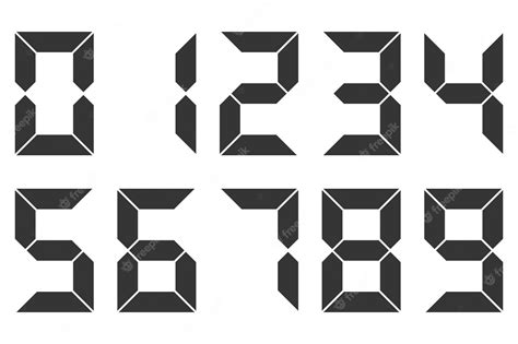 Premium Vector | Set of digital numbers Vector digital clock numbers