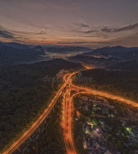 Rawang Bypass Bypass Highway at `Rawang Selangor` during Sunrise Stock ...