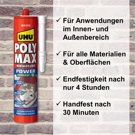 UHU Poly Max Montagekleber Power weiß 425g weiß Kartusche 425g kaufen