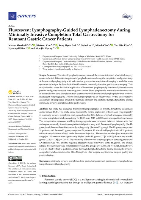 Pdf Fluorescent Lymphography Guided Lymphadenectomy During Minimally