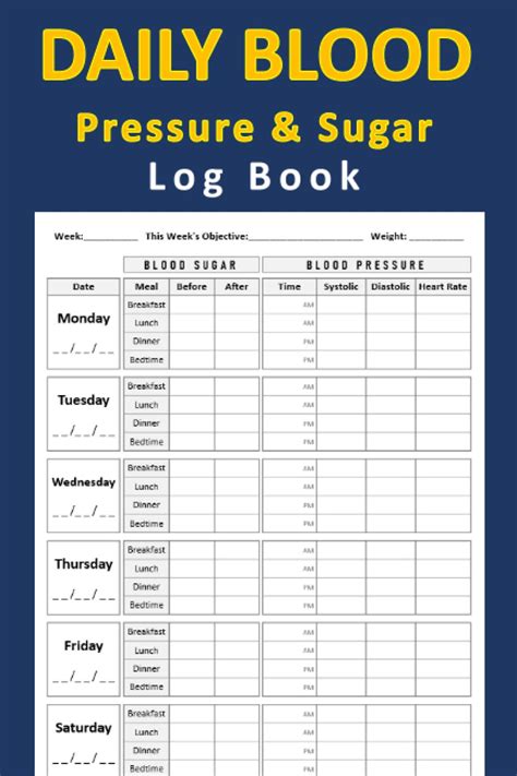 Daily Blood Pressure And Blood Sugar Log Book 2 In 1 Diabetes And