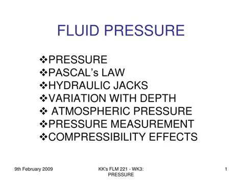 PPT - FLUID PRESSURE PowerPoint Presentation, free download - ID:2399938