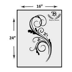 Buy Kayra Decor 16x24 Inch PVC Swirl Floral Wall Design Stencil KHS350