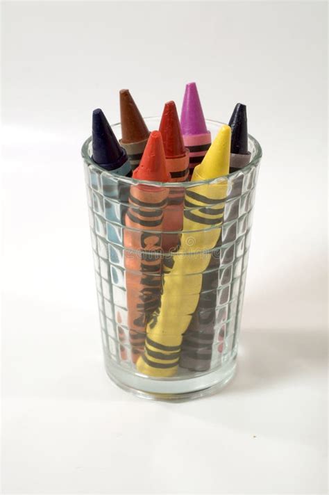 Crayons In Glass Stock Image Image Of Background Colors 4892347