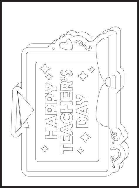 Teachers Day Coloring pages 23134457 Vector Art at Vecteezy