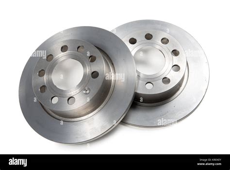 Two Brake Discs Isolated On White Background Stock Photo Alamy