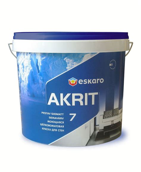 Sienų dažai ESKARO AKRIT 7, šilko matiniai, baltos sp., A bazė, 4,75 l ...