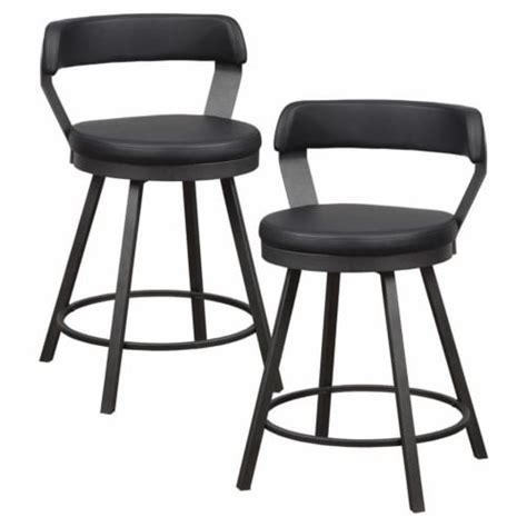 Lexicon Appert Metal Counter Height Swivel Stools In Dark Gray Black