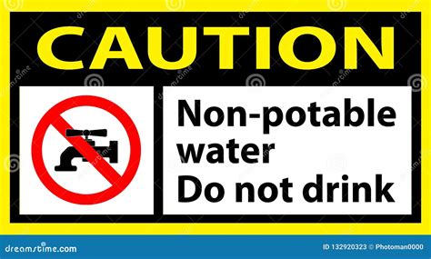 Non-potable Water Attention Plate Sticker Stock Vector - Illustration ...