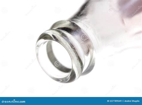 Glass Bottle Neck on a White Background. Stock Image - Image of neck ...