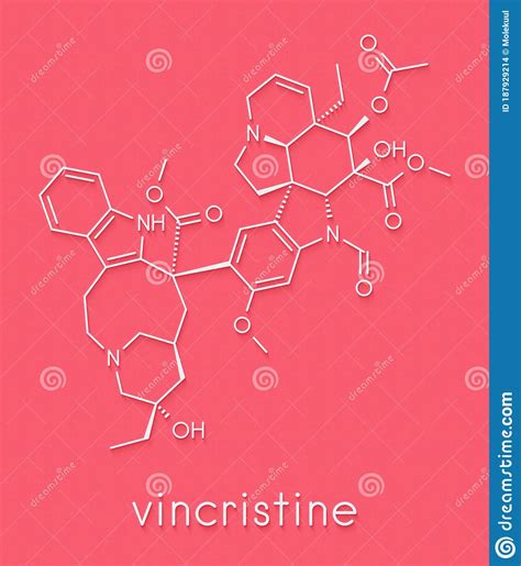 Vincrinstine Cancer Drug Molecule Vinca Alkaloid Class Skeletal