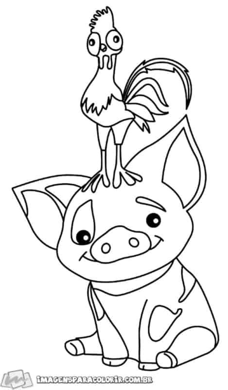 Porquinho Da Moana Para Colorir