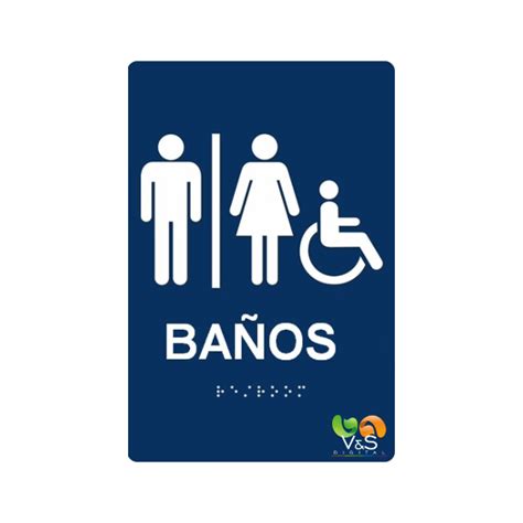 Señalética Braille Baños V S Digital Avisos en Acrílico