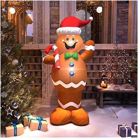 Majalis Christmas Inflatables Decorations 5 Ft Gingerbread Man Built In