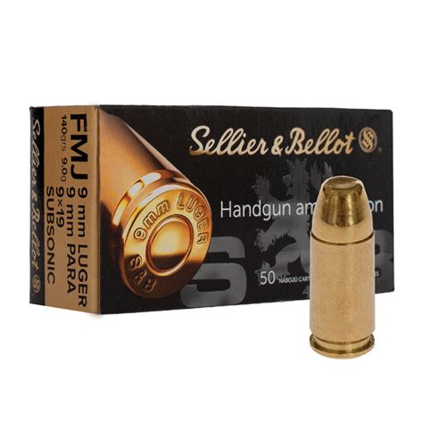 Guľový náboj Sellier Bellot 9 mm Luger FMJ Subsonic 9 0 g 50 ks