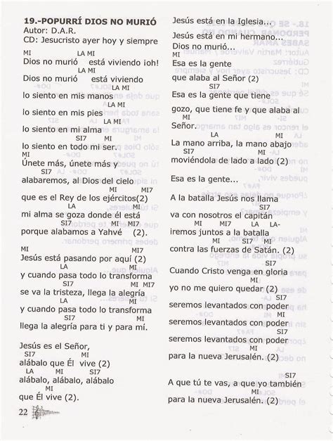 Letra De Cantos CarismÁticos Con Tonos Y Acordes Libro Alabanza Y Adoracion Letra De Cantos