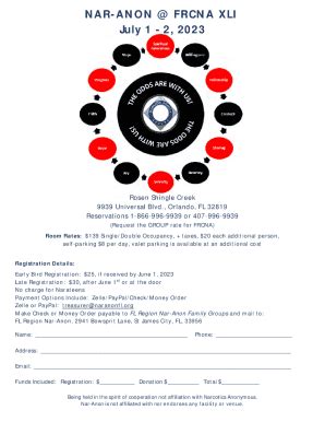 Fillable Online Florida Regional Convention Of Narcotics Anonymous Fax