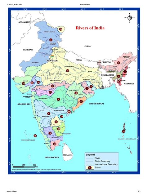 Rivers Map of India | PDF