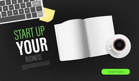 Start Up Your Business Promo Landing Page Template With Paper Book And