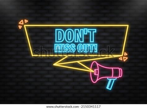 Do Not Miss Out Megaphone Yellow Stock Vector Royalty Free 2150341117